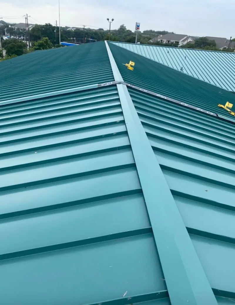 Green commercial metal roof ridge and valley for Metal Roof Repair in Lower Gwynedd